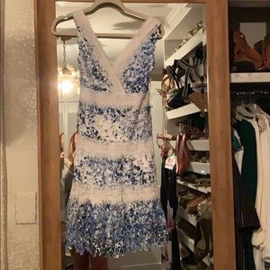 Tahari  blue and white dress